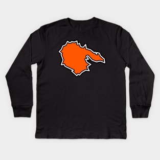 Hornby Island Orange Silhouette - Simple but Bold Gift - Hornby Island Kids Long Sleeve T-Shirt